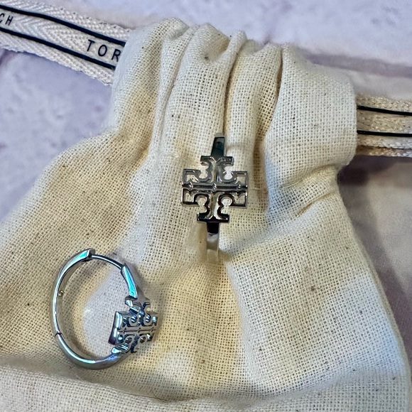 Tory Burch Jewelry - Tory Burch Logo Hoop Earings